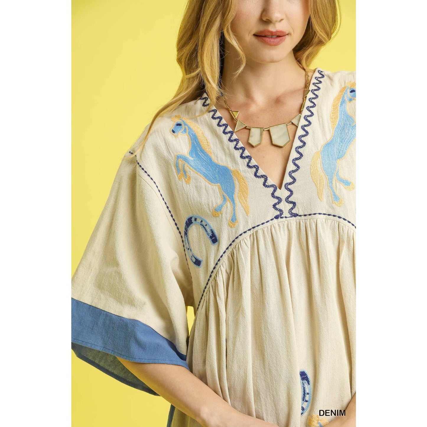 STYLE USA - Western Horse Embroidered Dress