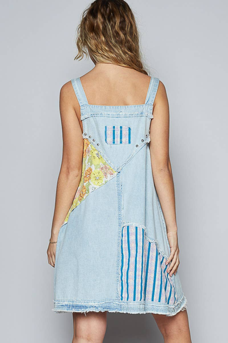 Pol Clothing - Floral print contrast twill mini dress