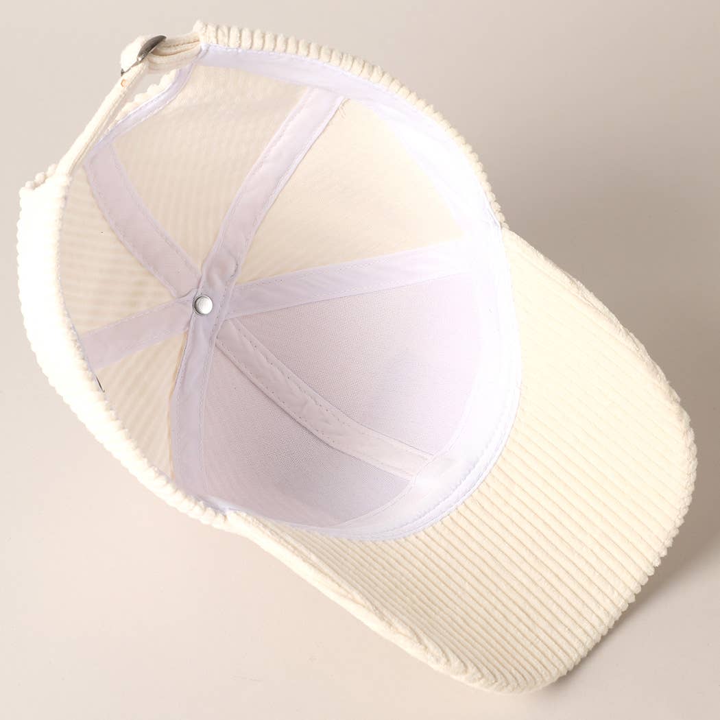 Fashion City - Howdy Darlin' Embroidery Patch Corduroy Cap