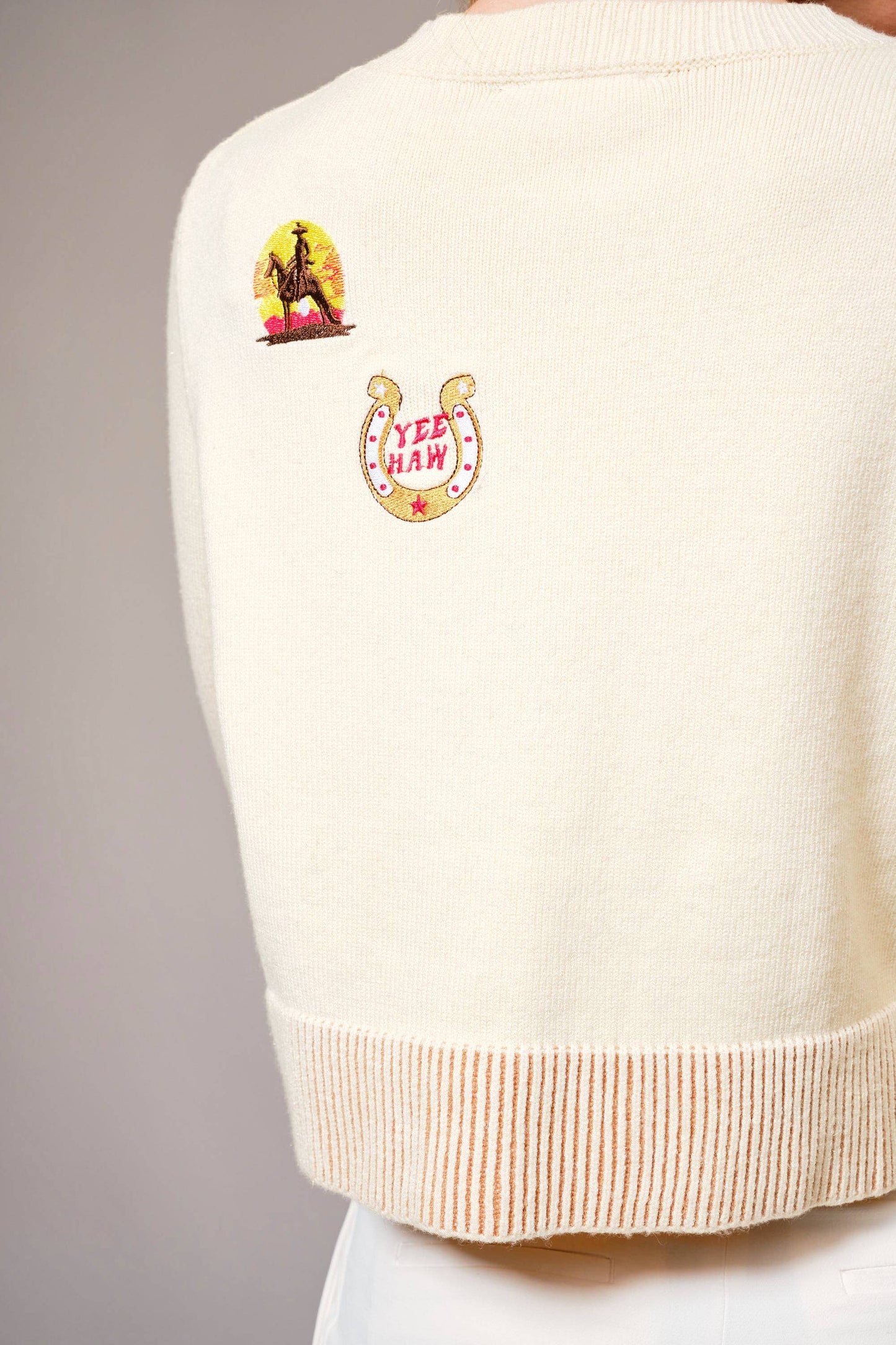Blue B - 36839W - Horse Graphic Western Patch Sweater