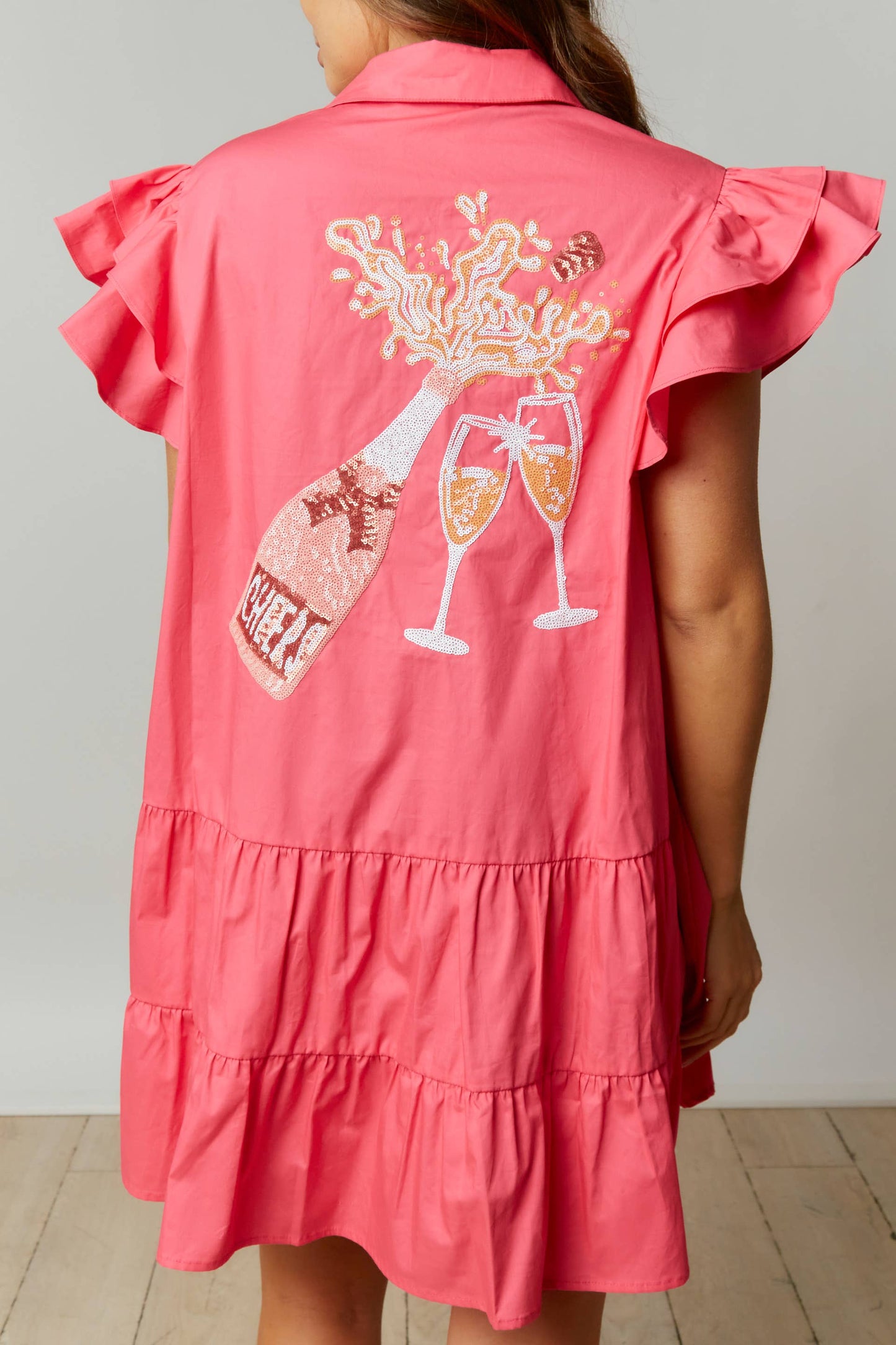 Cheers Celebration Sequin Patch Dress - IFD54274-01 - Preorders
