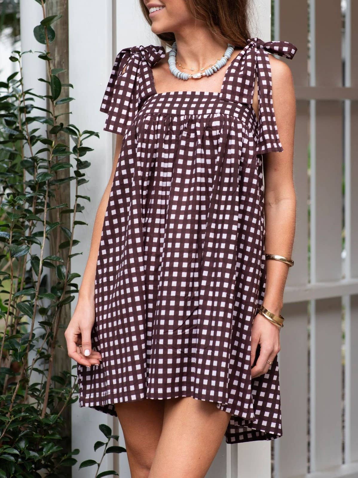Rosa Clothing - Cecina floral bow tie straps mini dress sleep dress