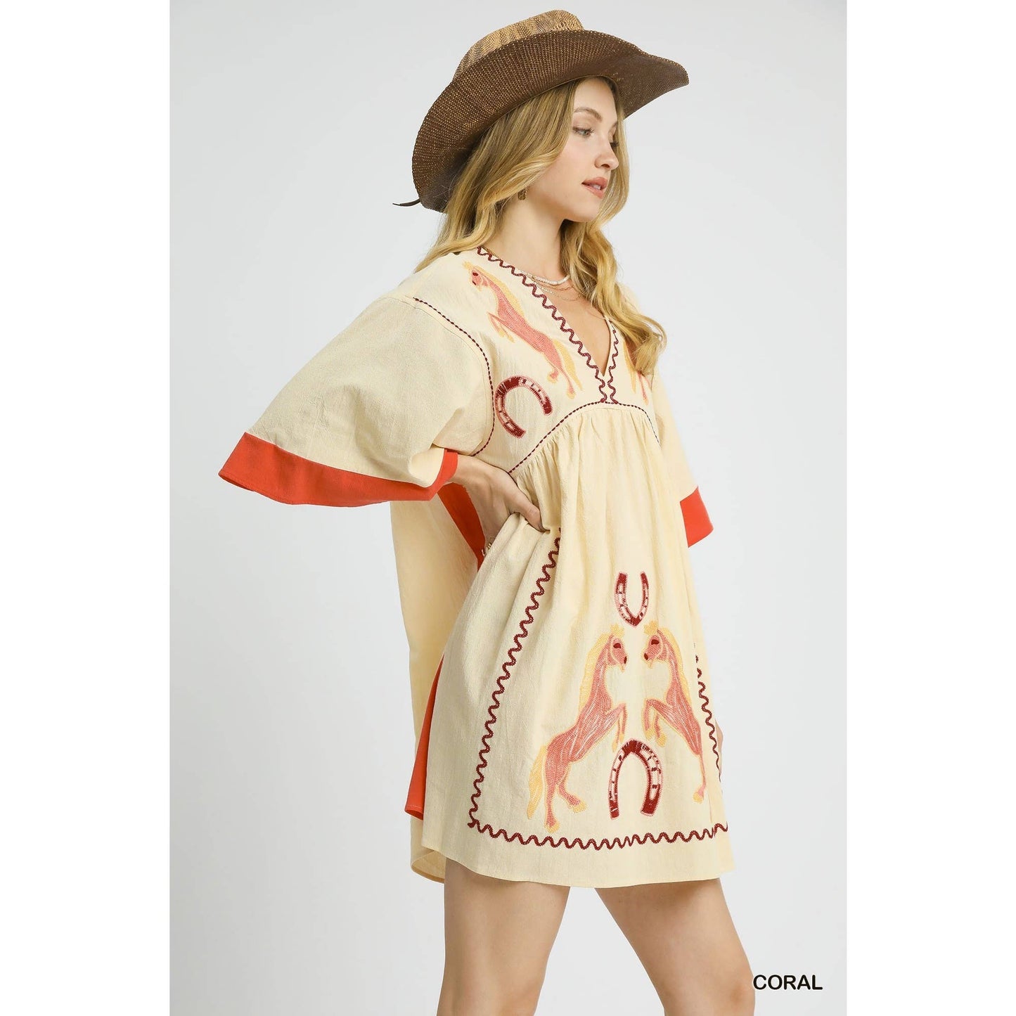 STYLE USA - Western Horse Embroidered Dress