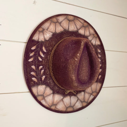 Golden Rose Flat Rimmed Felt Hat