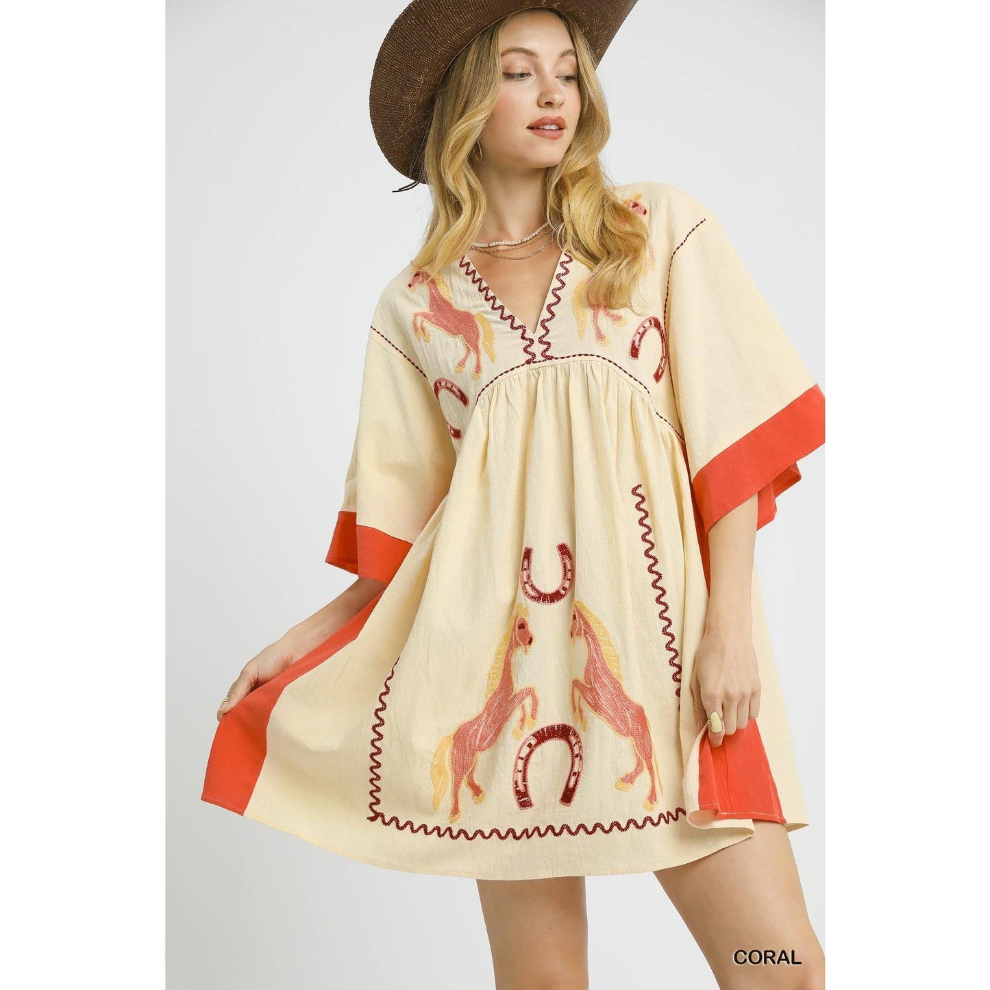 STYLE USA - Western Horse Embroidered Dress