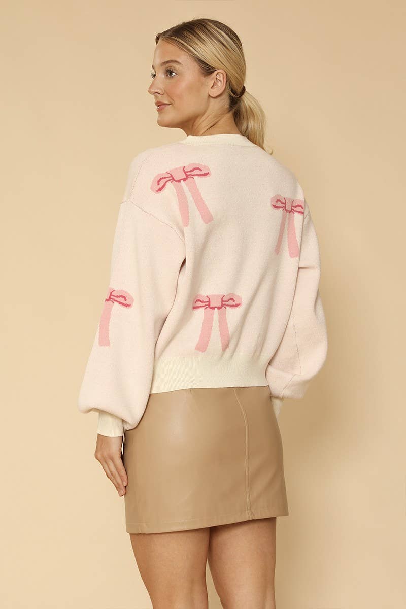 Miss Sparkling - Bow knit sweater