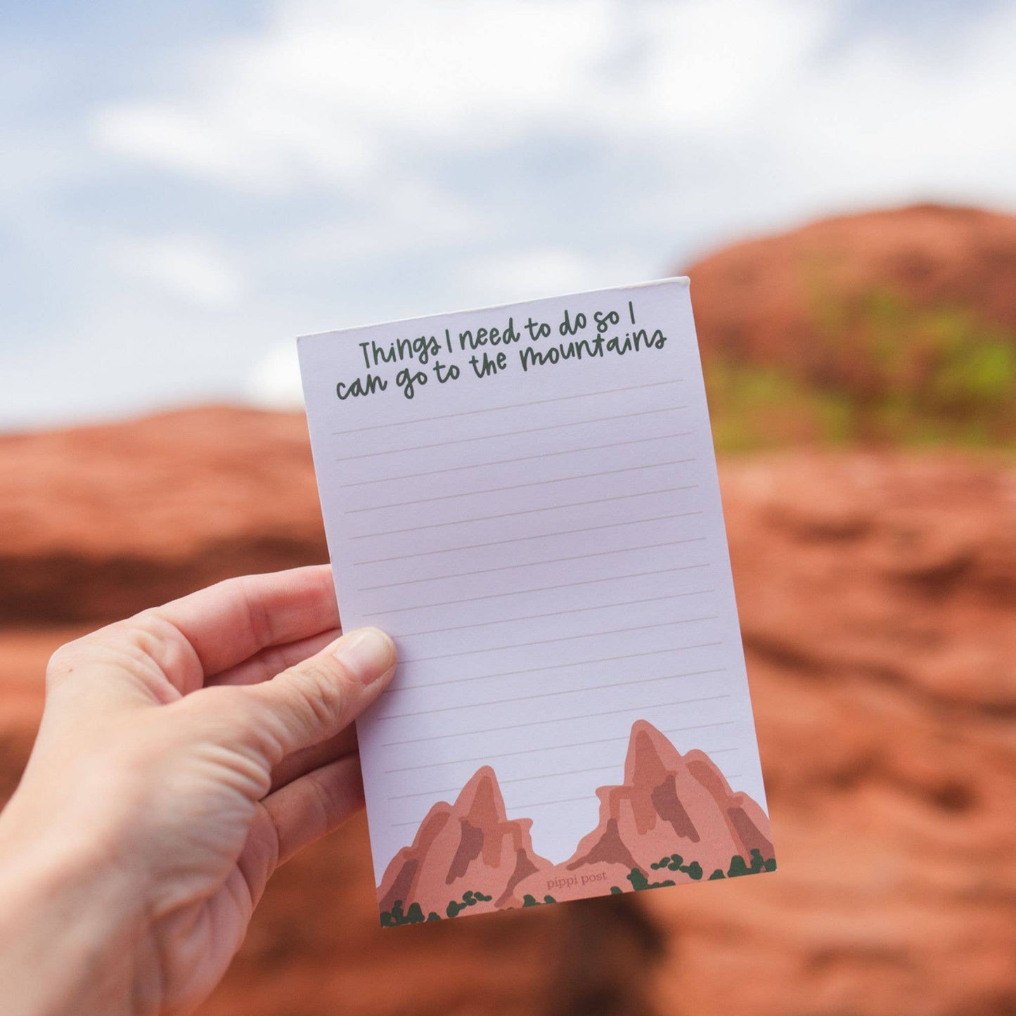Pippi Post - Go to the Mountains 4x6 Notepad
