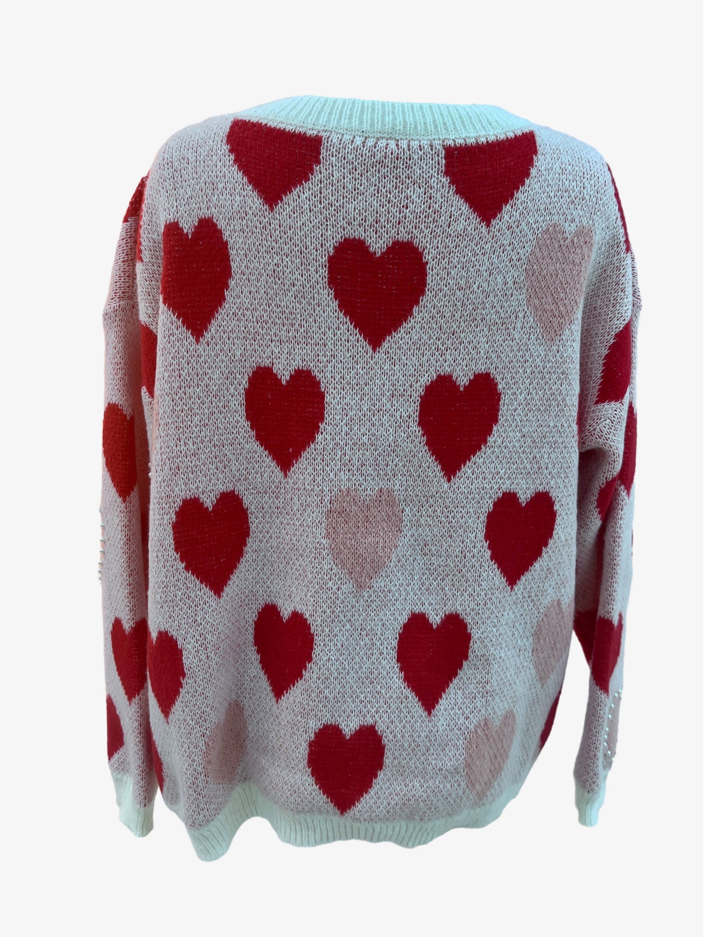 LiveFashionWay - Hearts Pearl Embroidered Sweater