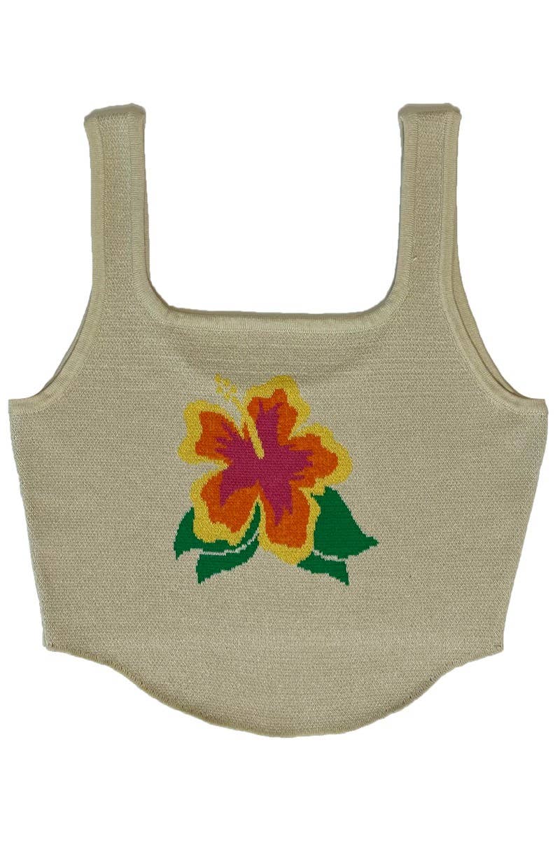 Miss Sparkling - Hibiscus Crop Tank Top