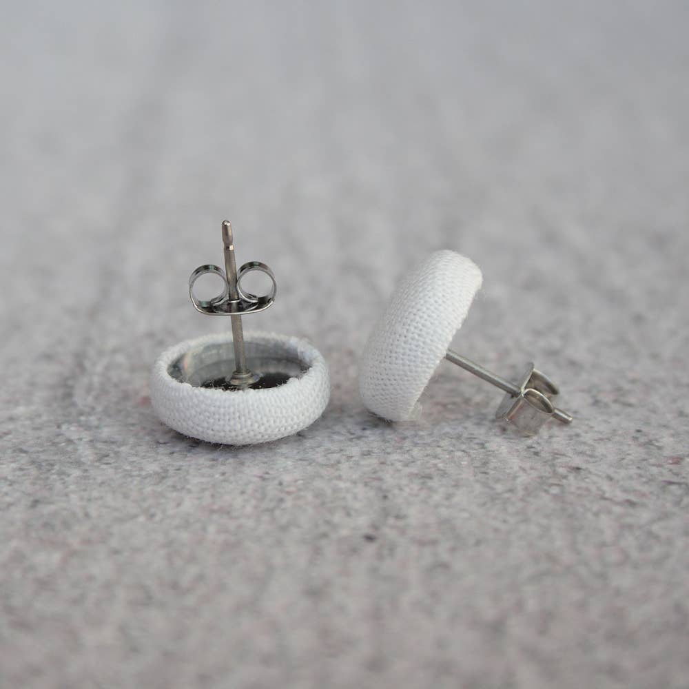 Beach Fabric Button Earrings
