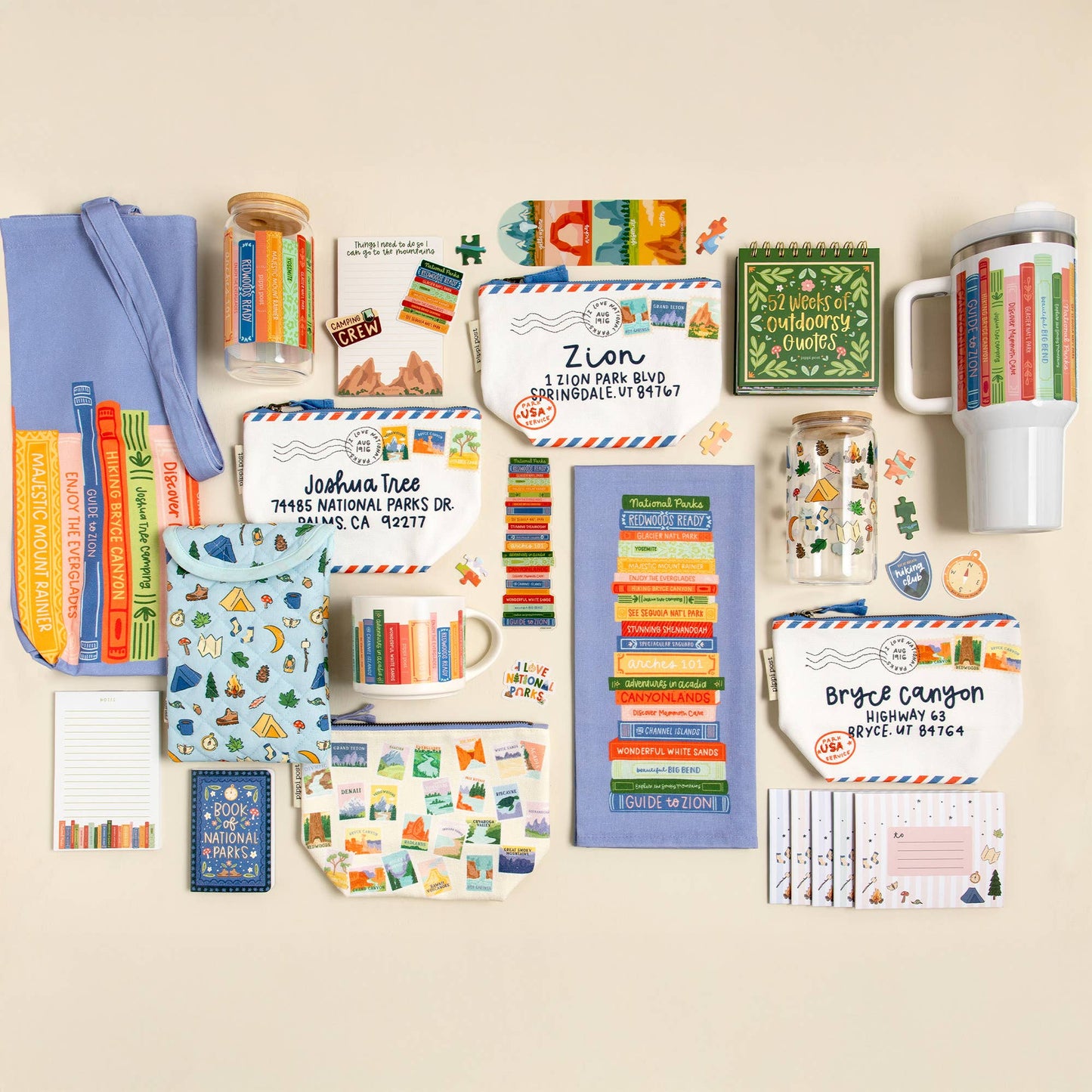 Pippi Post - National Parks Book Stack Transparent Bookmark