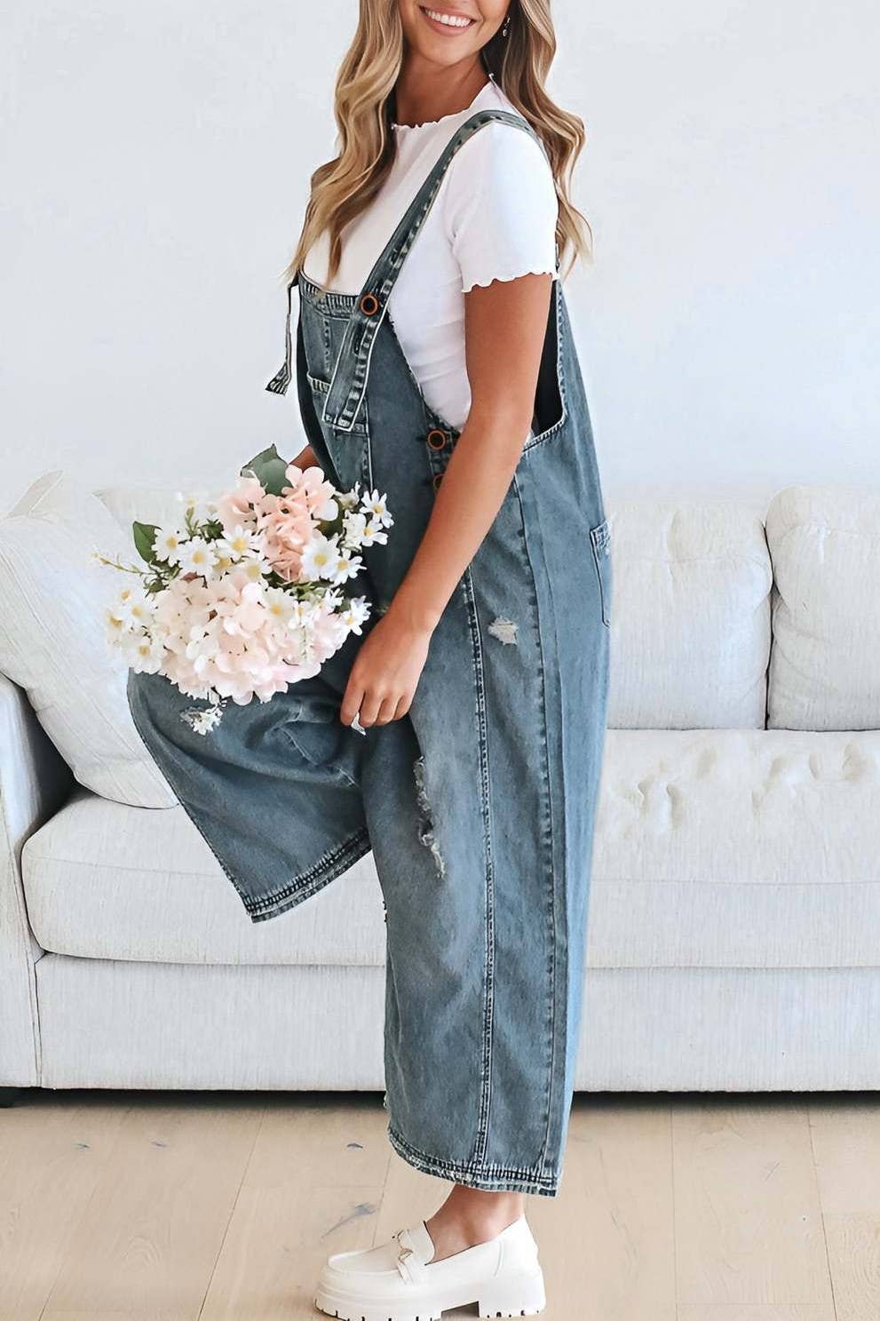 Rosa Clothing - Southern Country distressed washed denim overall