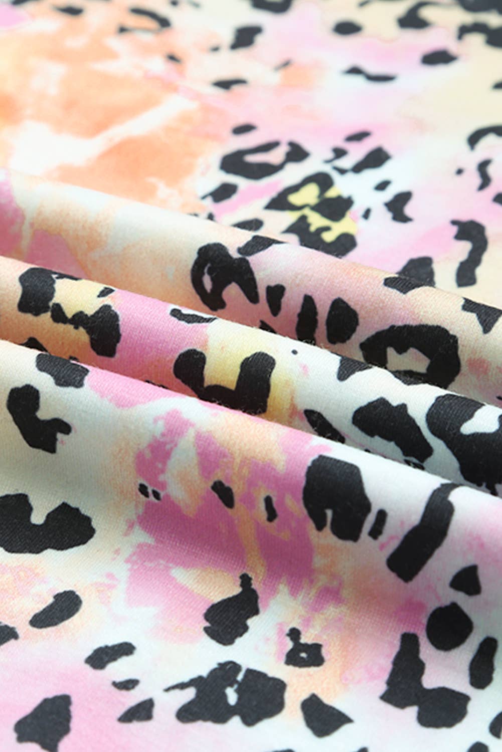 Colorful Leopard V-Notch Blouse
