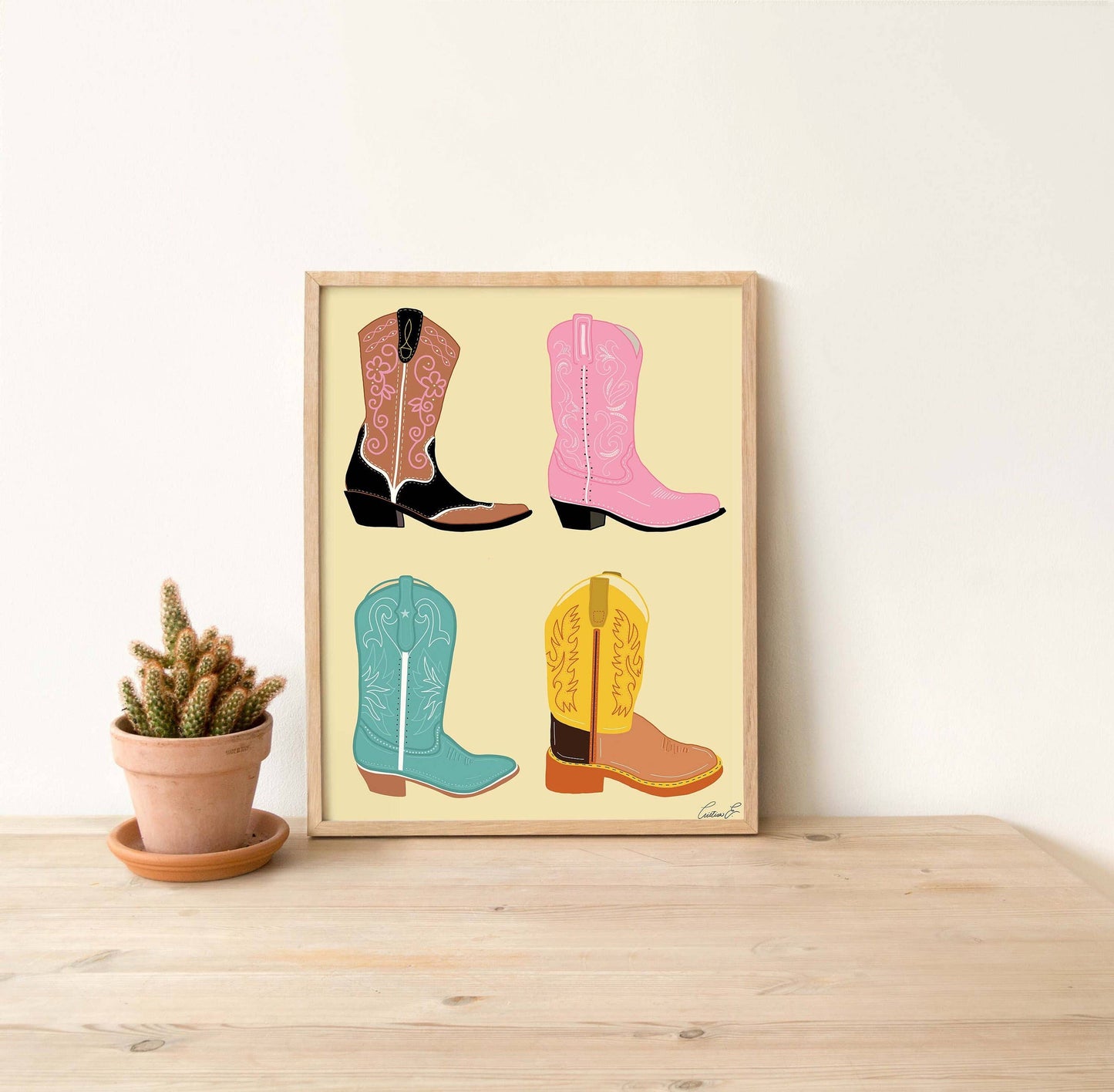 Cowgirl Boots Art Print | Western Wall Art | Cowgirl