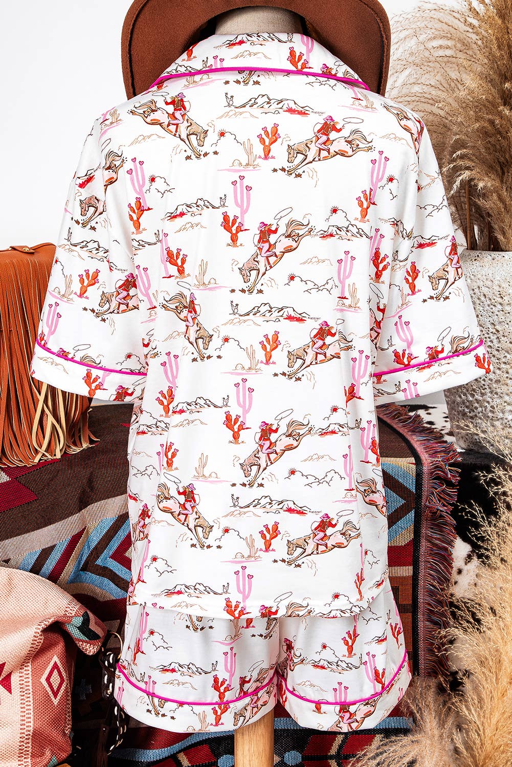fashionworks - Fashion-W Western Cowgirl Country Print Pajamas Set