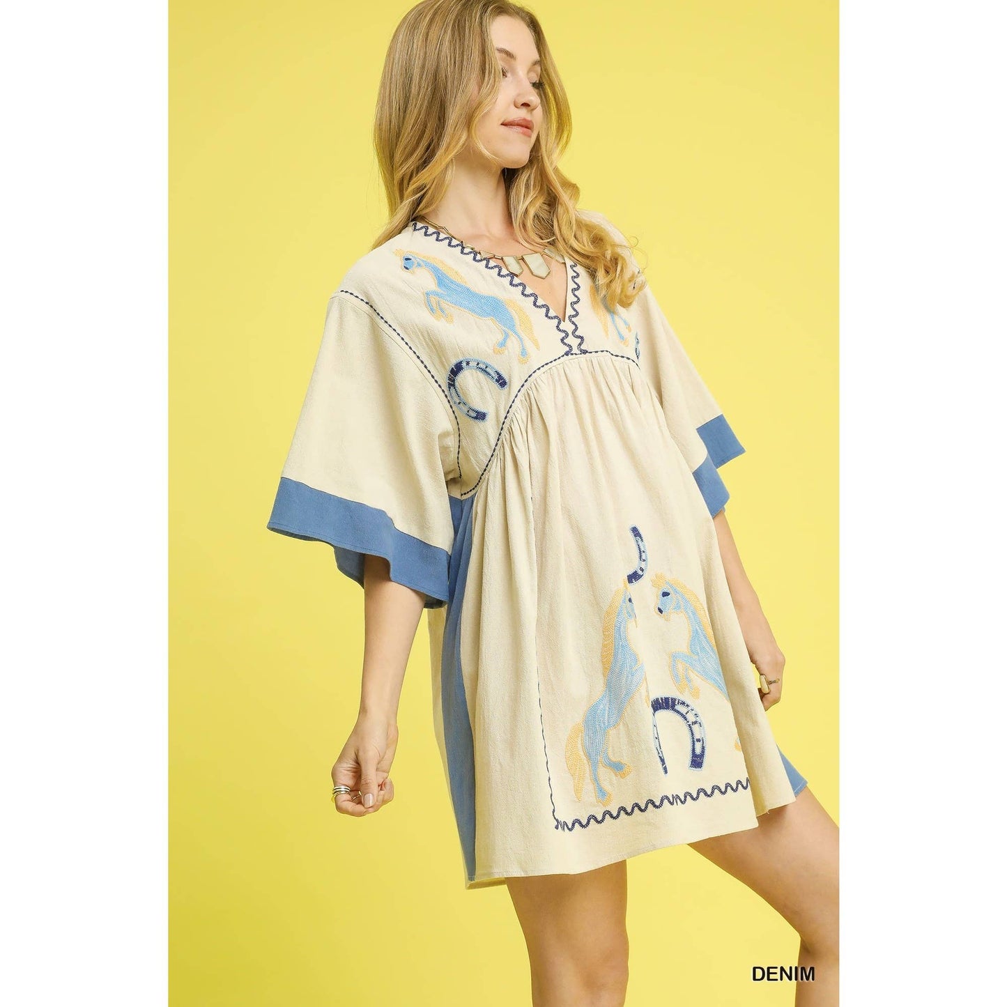 STYLE USA - Western Horse Embroidered Dress