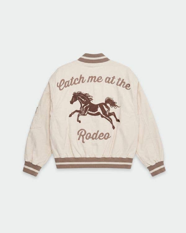 Davi & Dani - Retro Rodeo Embroidered Bomber Jacket