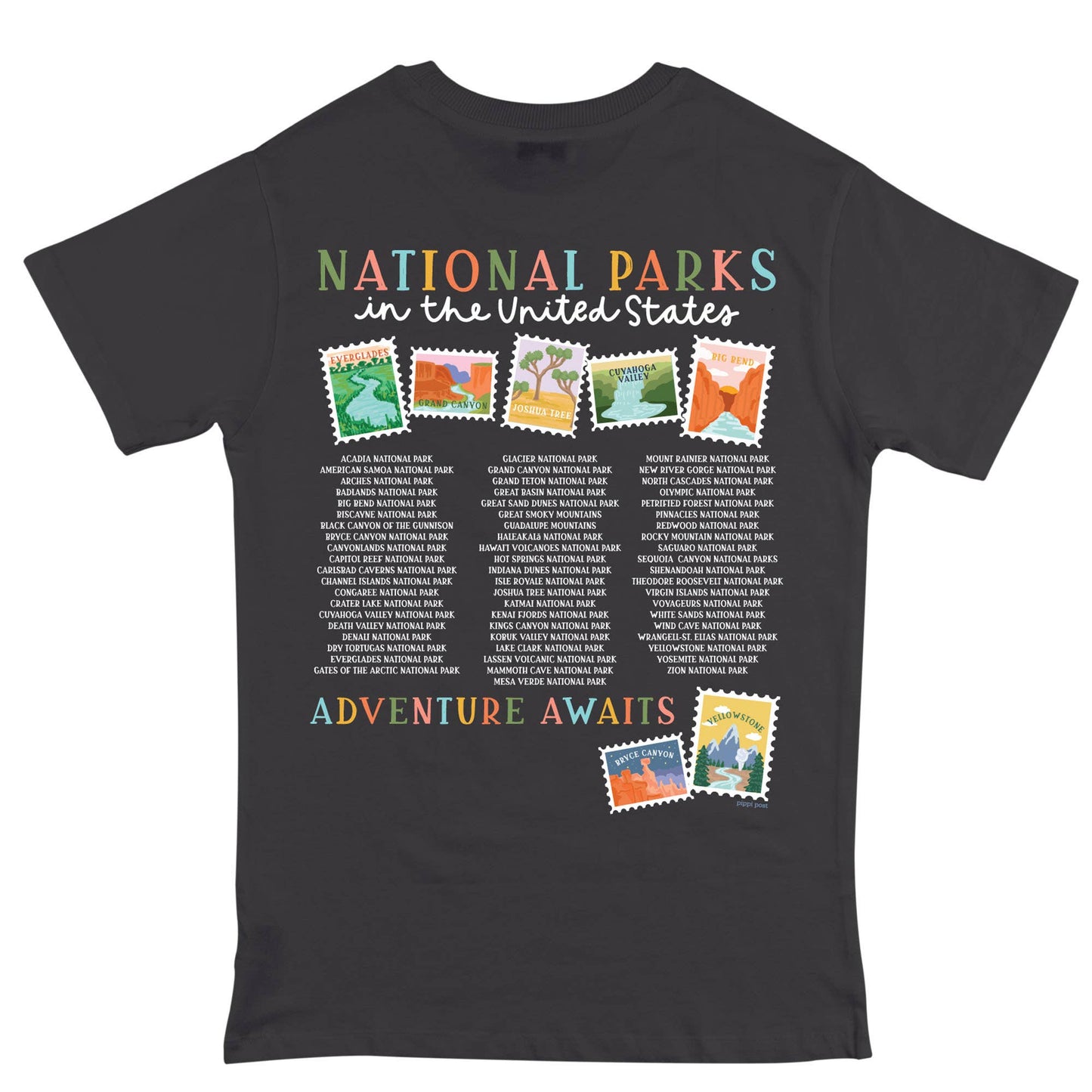 Pippi Post - I Love National Parks - Pippi Tee - Dark Gray