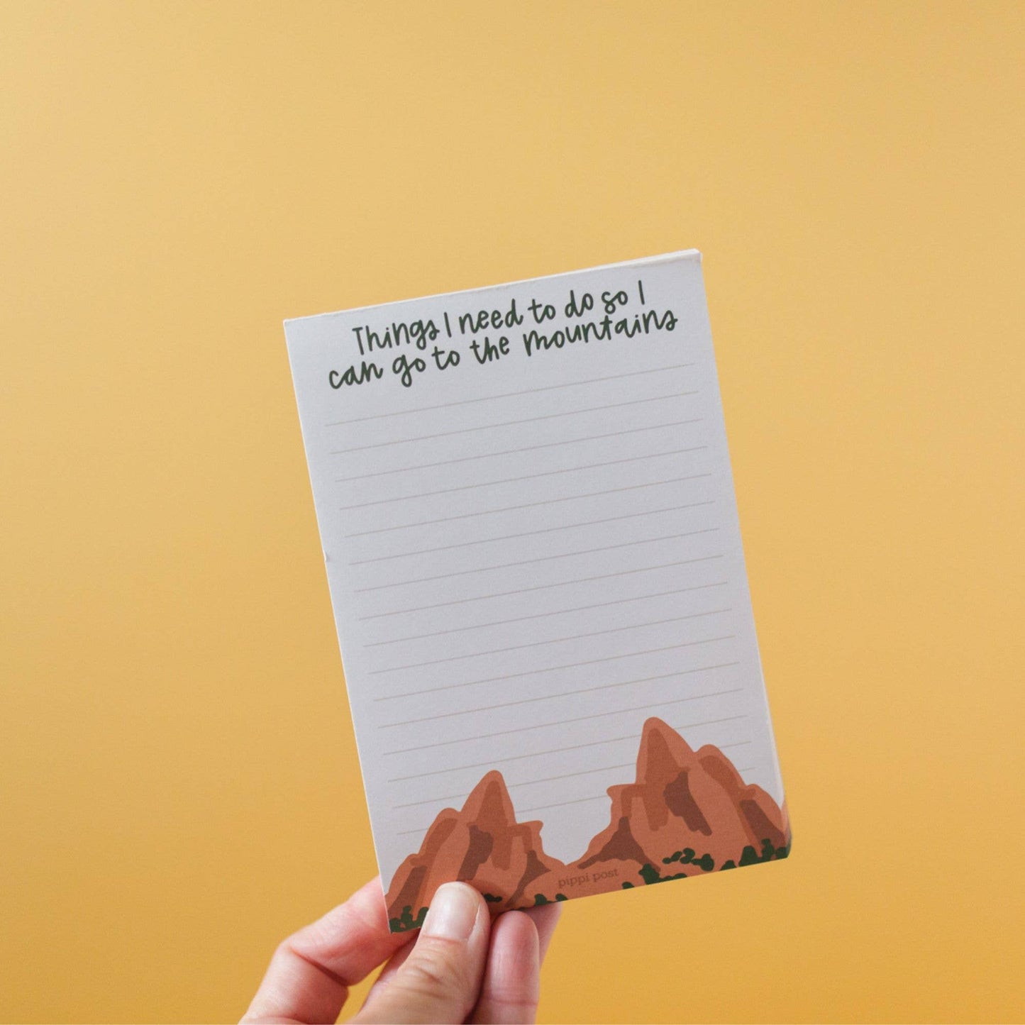 Pippi Post - Go to the Mountains 4x6 Notepad