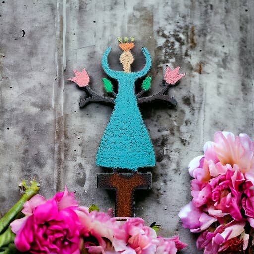 Angel Flower Garden Stakes Spring Easter gift Spring Recycle