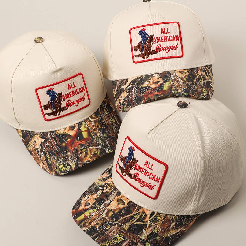 Fashion City - All American Cowgirl Embroidery Patch Trucker Hat