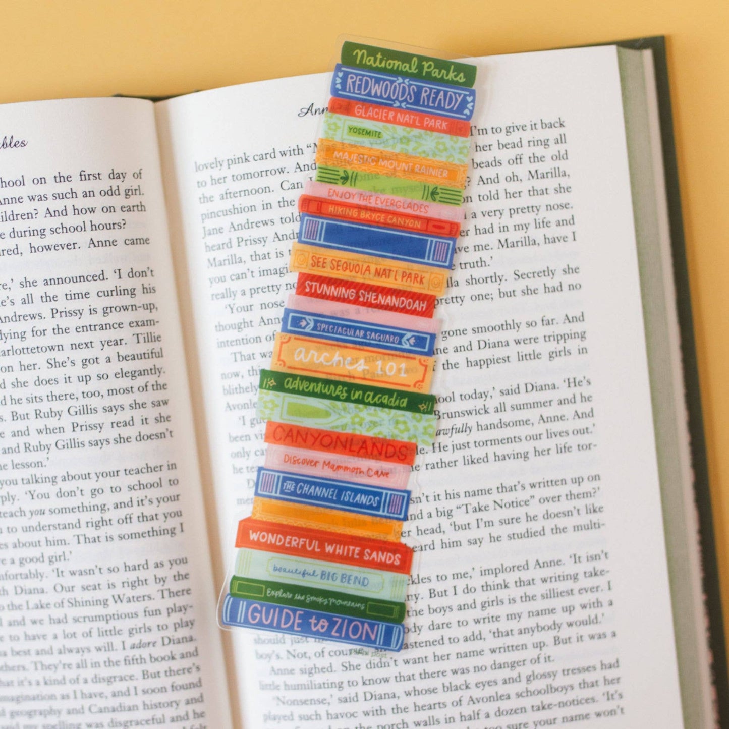 Pippi Post - National Parks Book Stack Transparent Bookmark