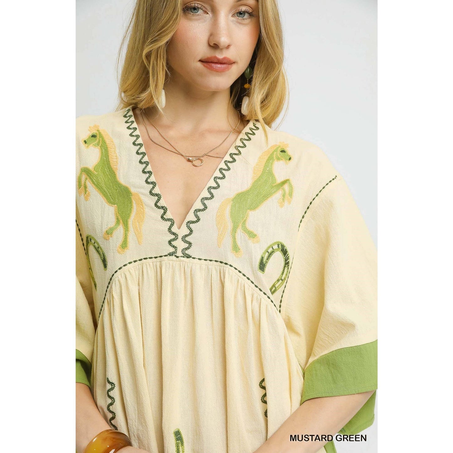 STYLE USA - Western Horse Embroidered Dress