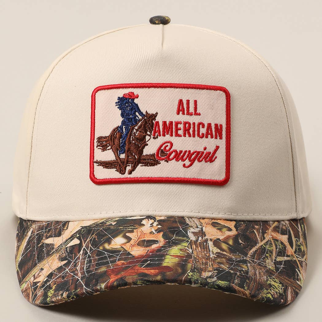 Fashion City - All American Cowgirl Embroidery Patch Trucker Hat