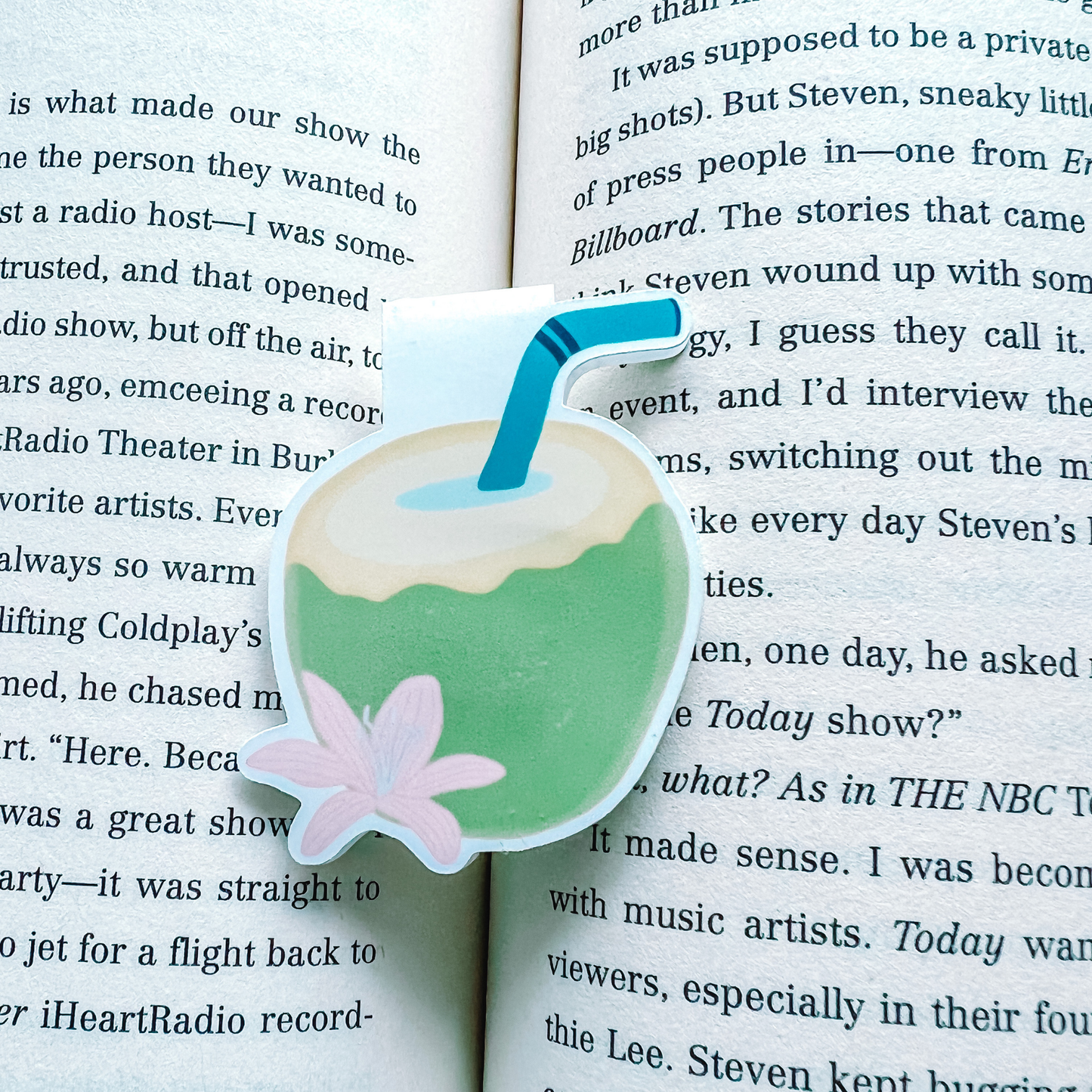 Coconut Magnetic Bookmark | Summer Bookmark | Page Saver
