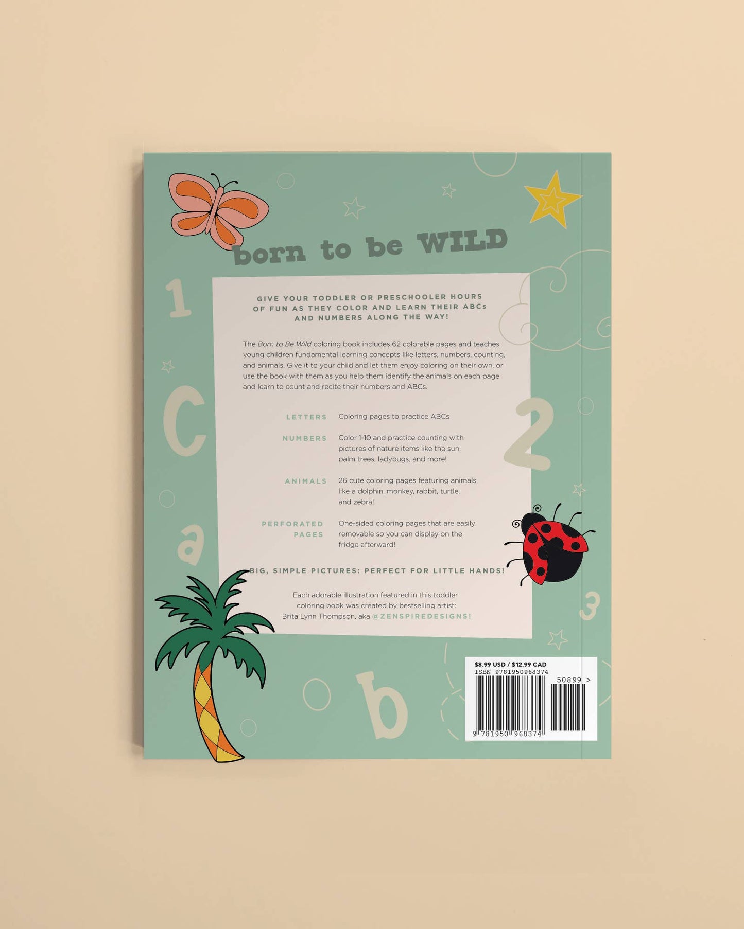 Blue Star Press - Born to be Wild: Coloring Book for Kids (summer activities)