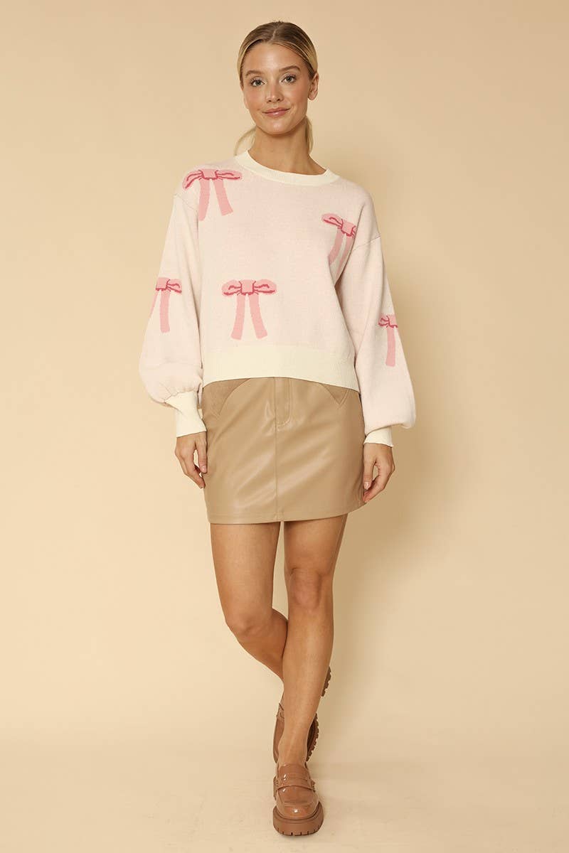 Miss Sparkling - Bow knit sweater