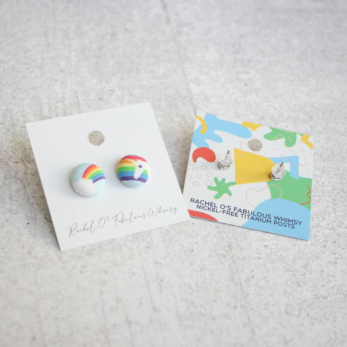 Beach Fabric Button Earrings