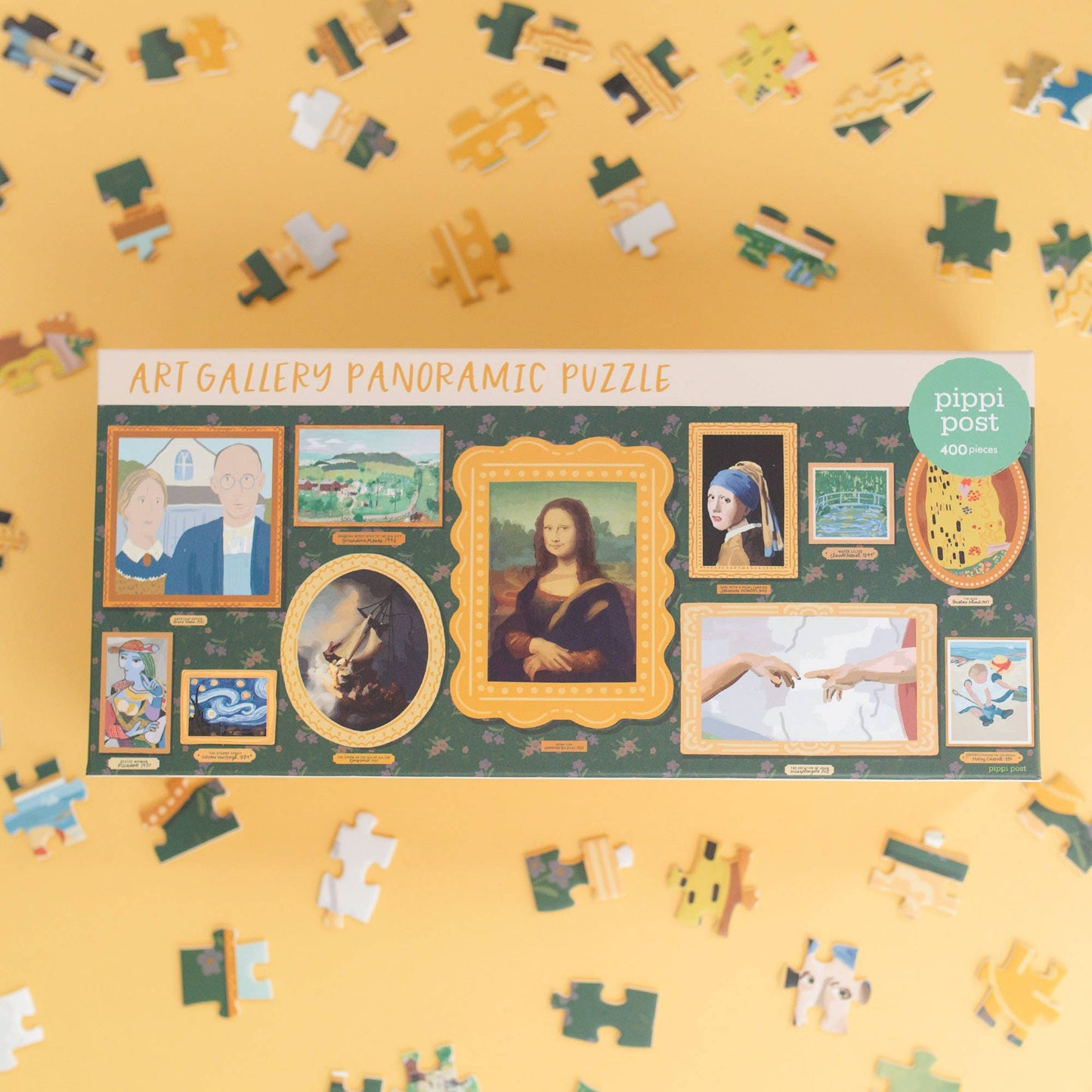 Pippi Post - Famous Works of Art - 400 Piece Panoramic Jigsaw Puzzle