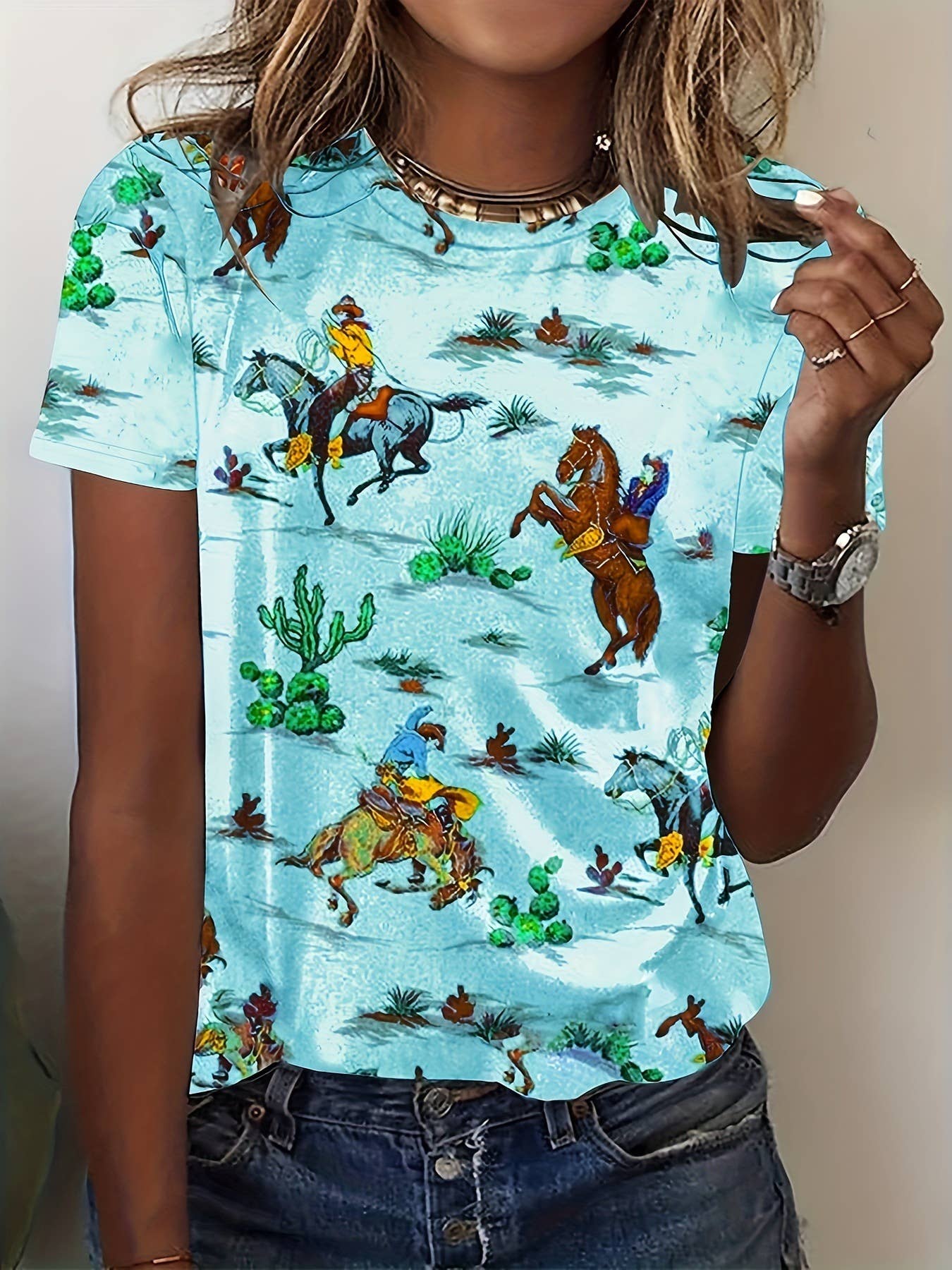 Rosa Clothing - Cowboy Rodeo Western Graphic T-Shirt