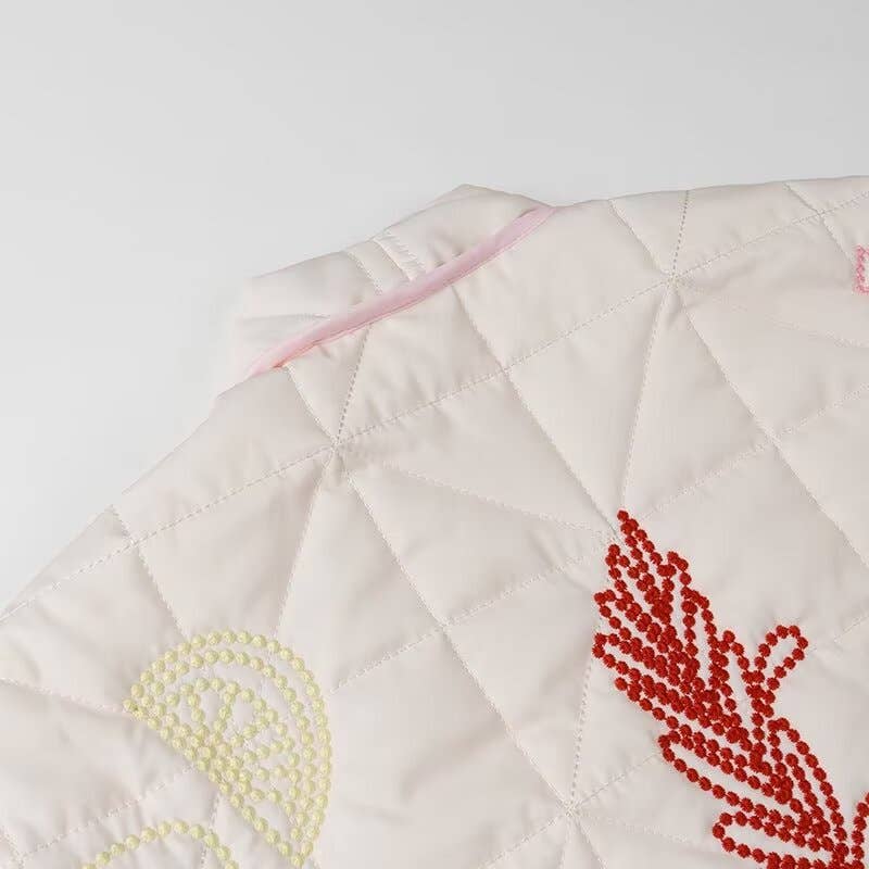 Rosa Clothing - Street Fashion Embroidered Kimono Padded Jacket