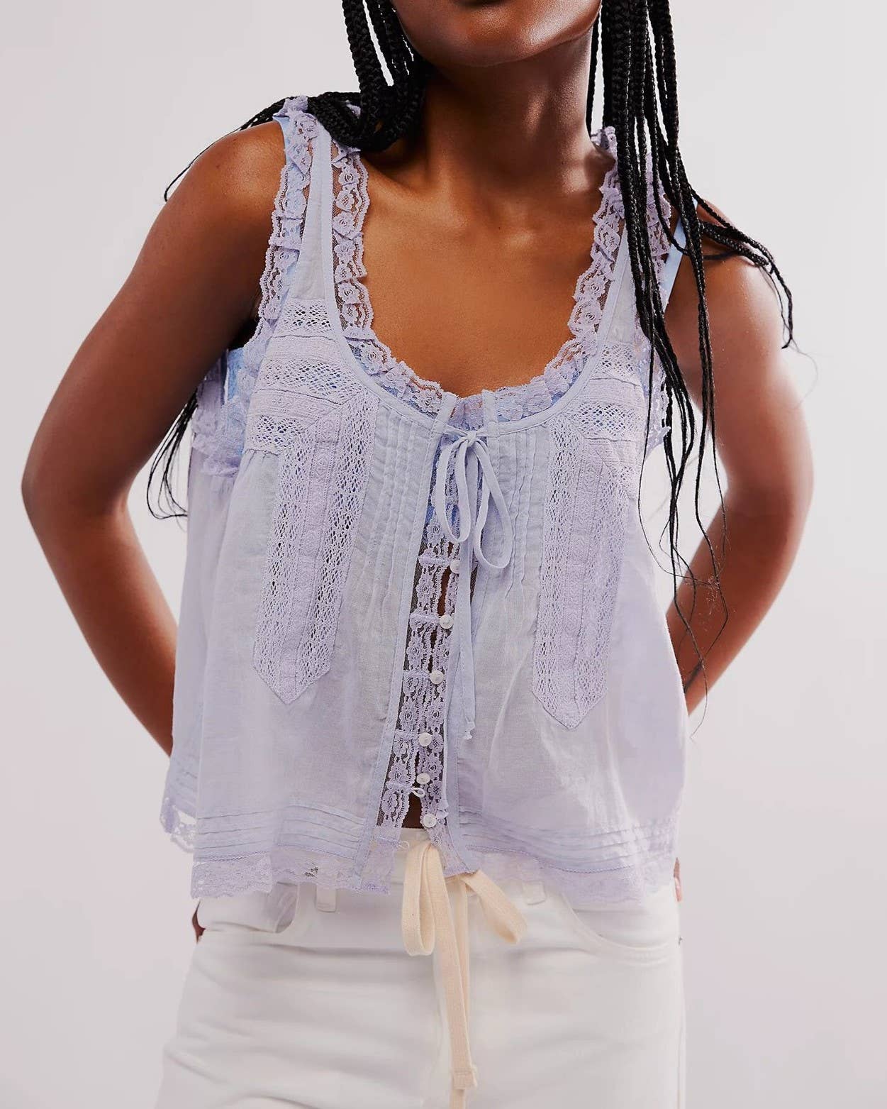 Rosa Clothing - Y2K Sexy Lace Patchwork Buttons Camisole