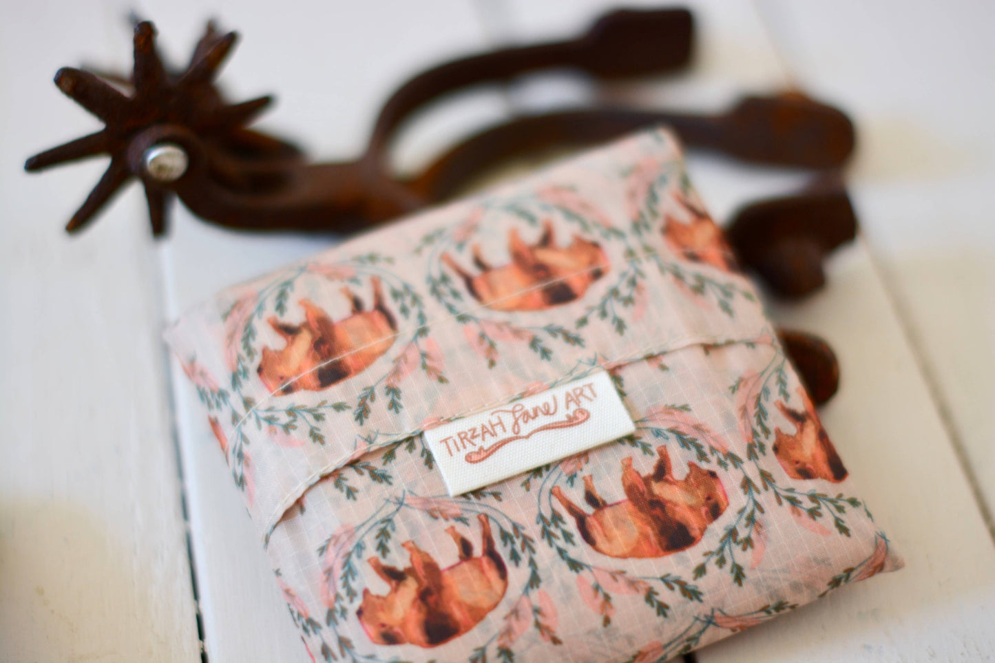 Sage Brush Botanical Bison Western Reusable Tote Bag