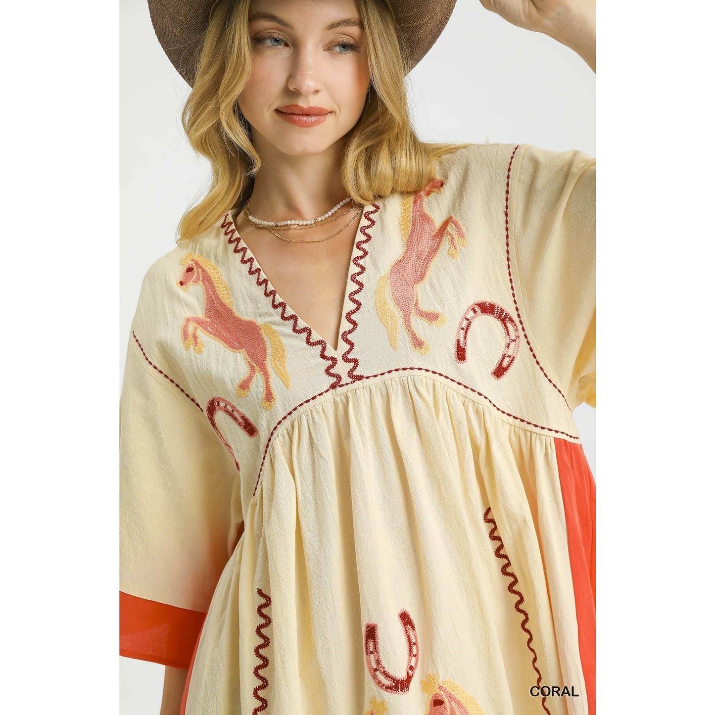 STYLE USA - Western Horse Embroidered Dress