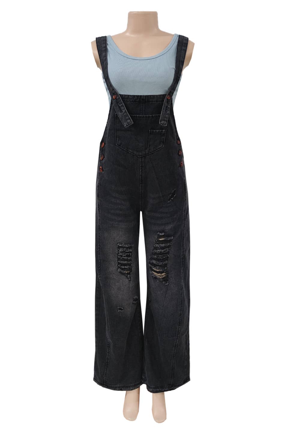 Rosa Clothing - Southern Country distressed washed denim overall