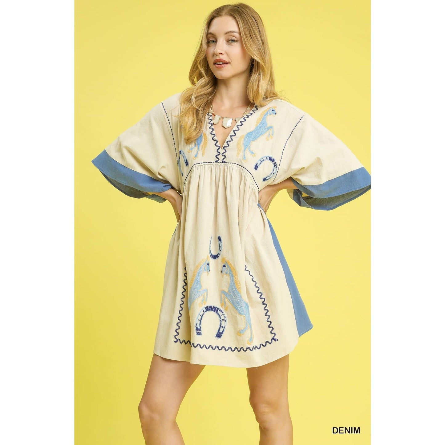 STYLE USA - Western Horse Embroidered Dress