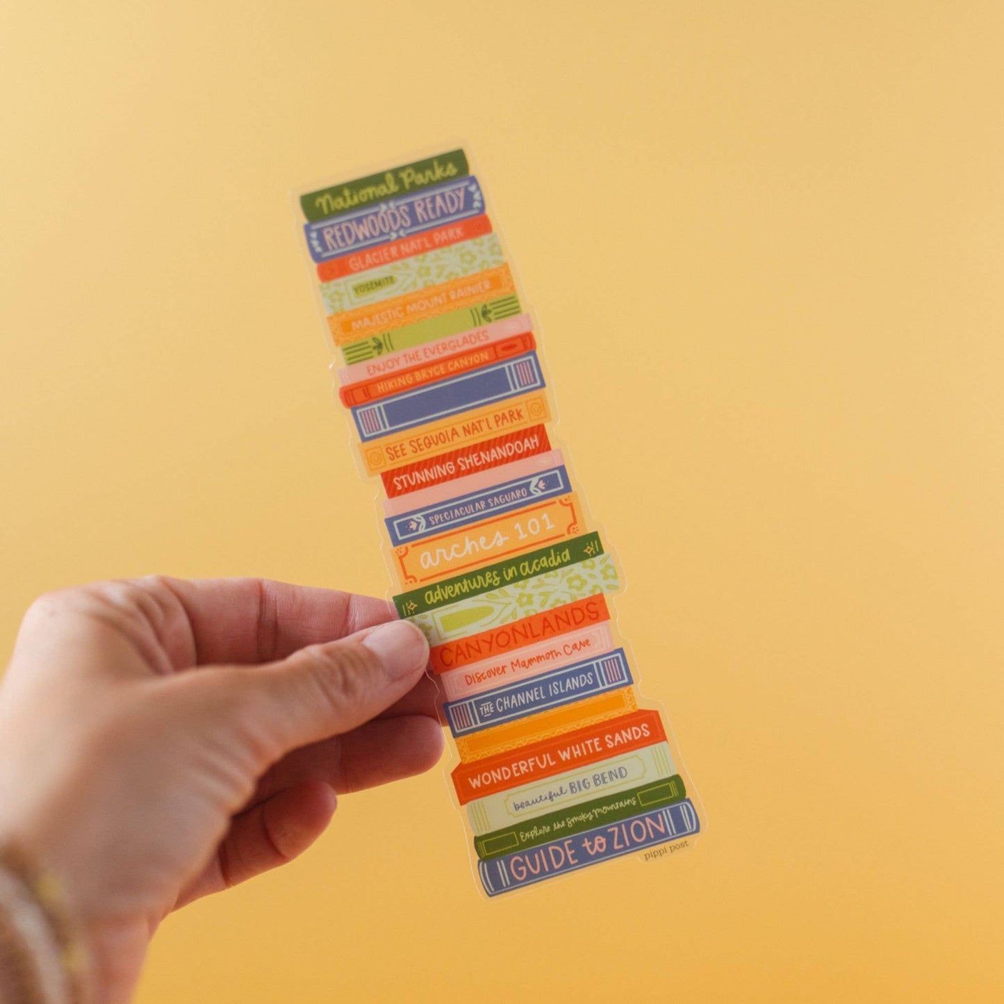 Pippi Post - National Parks Book Stack Transparent Bookmark
