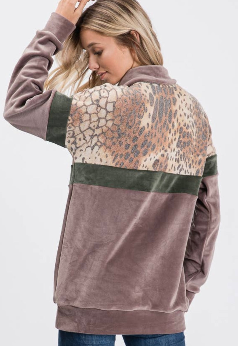 Mocha Leopard Print SweatShirt