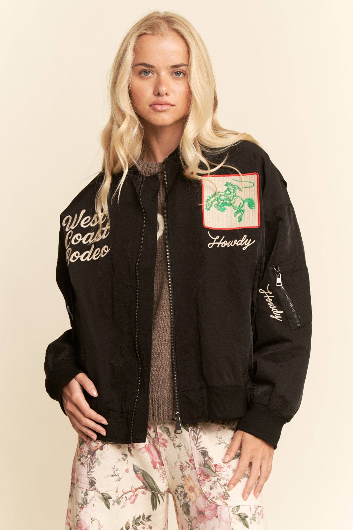 Davi & Dani - West Coast Rodeo Embroidered Bomber Jacket