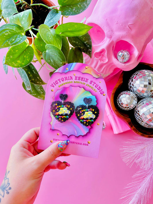 Victoria Essie Studio - Seatbelts Everyone! Magic school bus Earrings