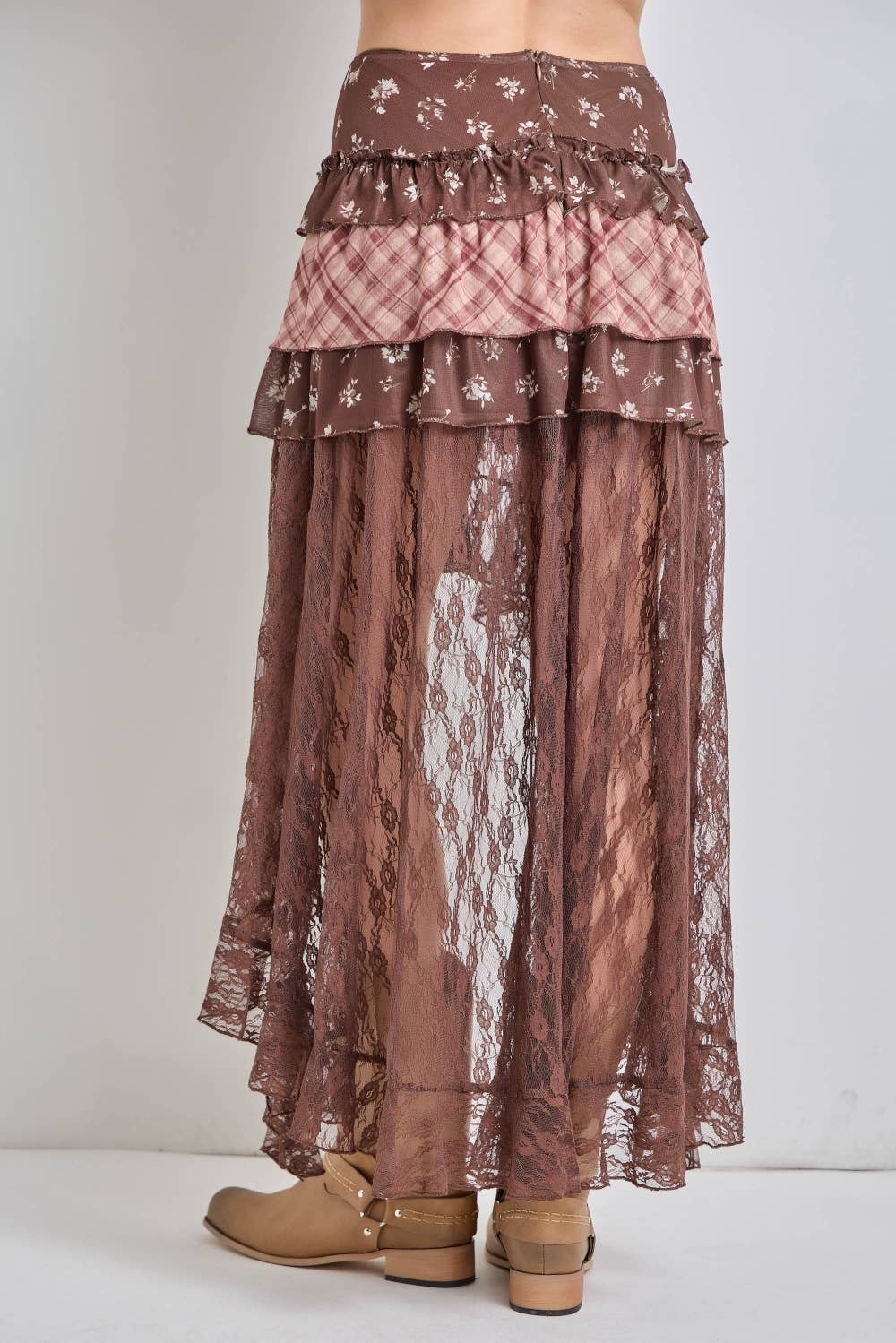 Baevely by Wellmade USA - PRINTED TIERED MAXI SKIRT