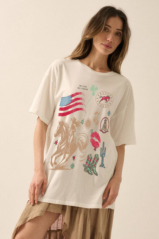 Promesa USA - Americana Vintage-Print Oversize Graphic Tee