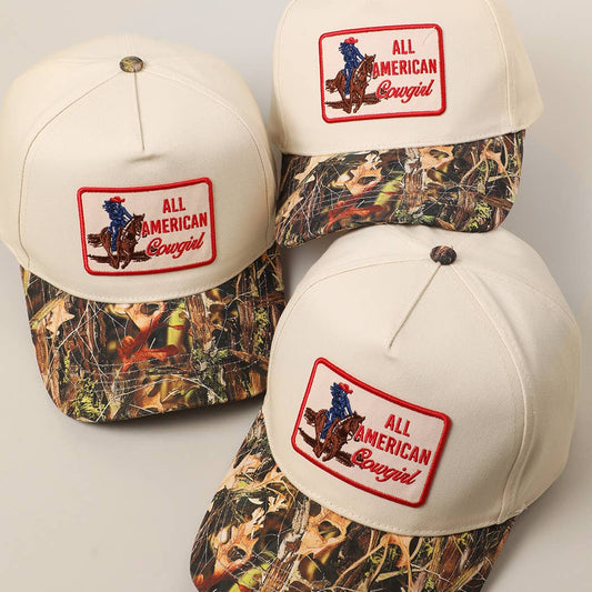 Fashion City - All American Cowgirl Embroidery Patch Trucker Hat