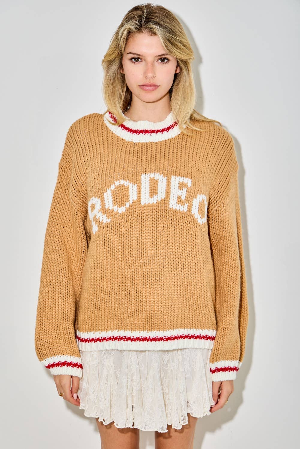 Baevely by Wellmade USA - RODEO KNIT SWEATER