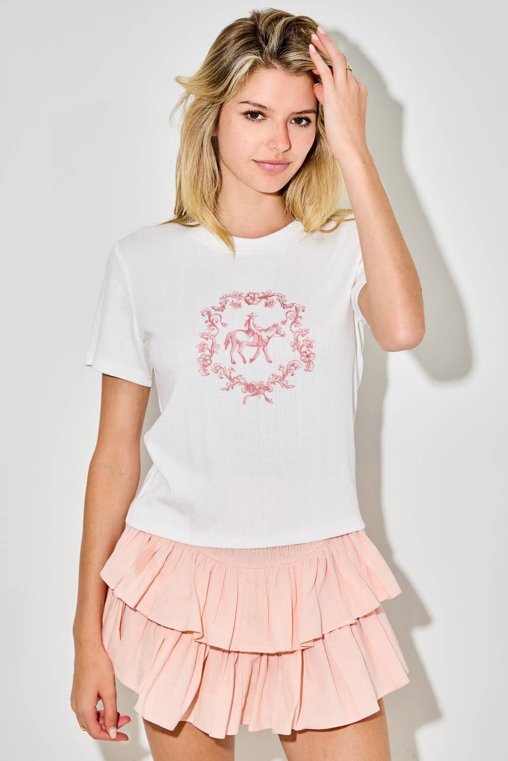 Baevely by Wellmade USA - COWGIRL PRINT KNIT TOP