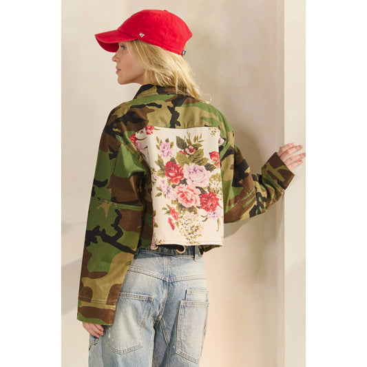 Veveret - Camo Sequins Contrast Jacket